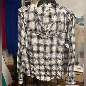 Plaid Button-Up Women's Top